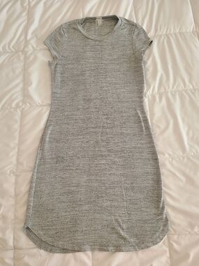 twik Heathered Gray Short-Sleeve Mini Dress
